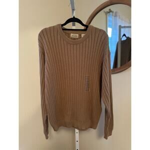 Vintage St. John’s Bay Ribbed Cotton Sweater XXL – Khaki Knit Pullover